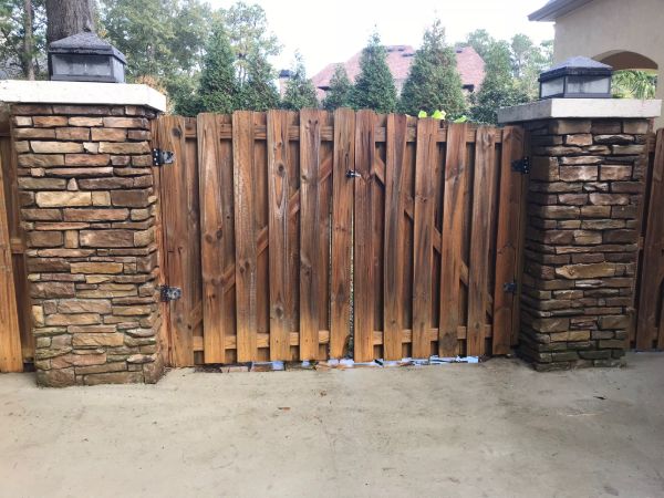 wooden fence after cleaning