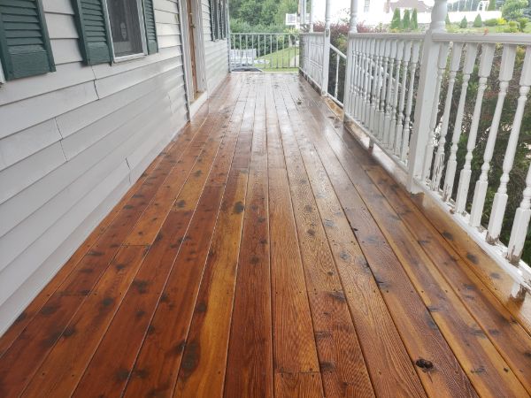 front wood porch area after cleaning