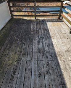 residential deck before cleaning and restoration
